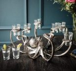 Octopus Shot Glasses - Octopus Stand - Chrome Shot Glass Holder