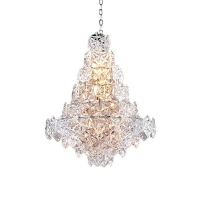Chandelier - Multi Layer - Crystal - Faceted Design - 12 Lights