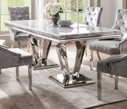 Also available in round https://womacksofbawtry.co.uk/shop/furniture-by-range/marble-top-range/adriatic-chrome-marble-contemporary-round-dining-table-130cm-grey/