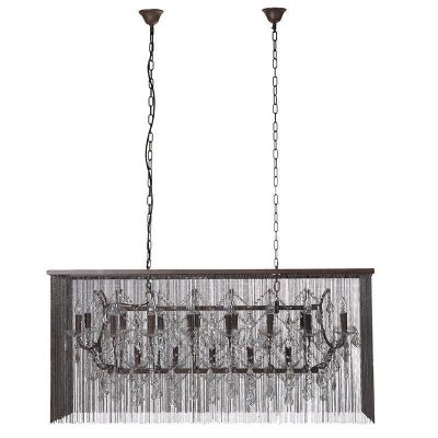 Chandelier – 21 Light – Cut Crystal & Chain Mail Design – Oblong