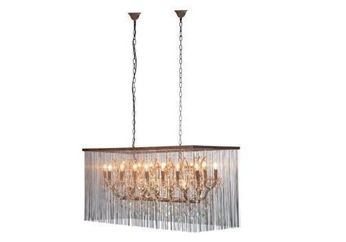 Chandelier - 21 Light - Cut Crystal & Chain Mail Design - Oblong