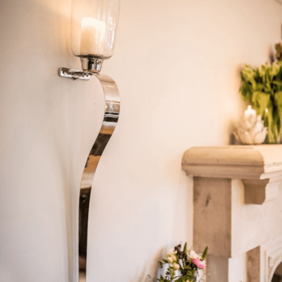 Wall Sconce - Large Chrome Curved Wall Sconces - Set Of 2