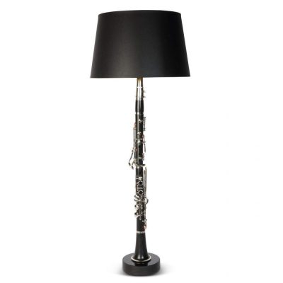 Table Lamp – ‘Armstrong’ Original Clarinet – Black Gold Inlaid Shade