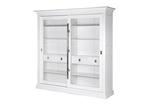 Bookcase Cabinet Sliding Doors, Bookcase Wall Unit With Glass Doors