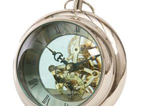 Mantel Clock - Round Bulbous Glass Design - Polished Chrome