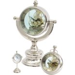 Mantel Clock - Round Bulbous Glass Design - Polished Chrome