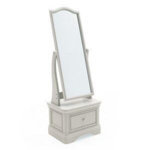 Cheval Floor Mirror - 1 Drawer - Taupe Finish - Isabel Bedroom Range