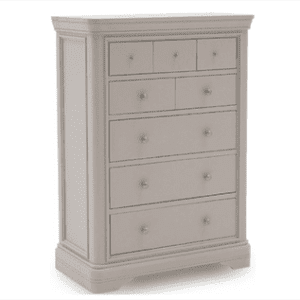 Chest Of Drawers - 3 Over 5 Drawers - Isabel Bedroom Range - Taupe Finish
