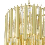 Chandelier - Glass & Brass - 3 Tiered - 7 Lights - Small