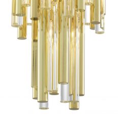 Chandelier - Glass & Brass - 3 Tiered - 7 Lights - Small