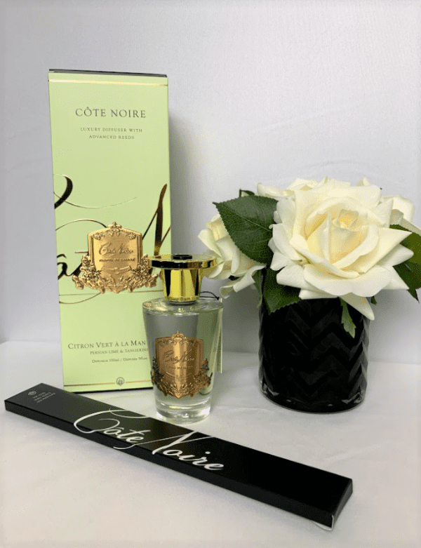 'Persian Lime & Tangerine' Reed Diffuser - Cote Noire Glass Bottle - 150ml