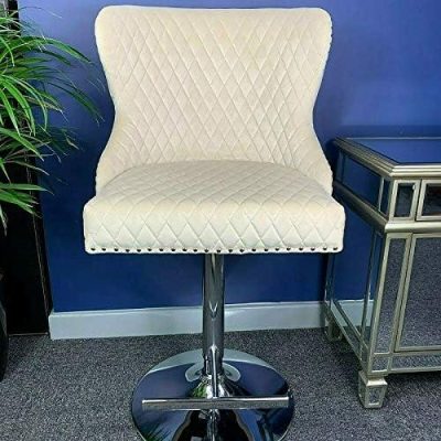 Bar Stool Deep Buttoned Chrome