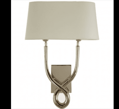 Wall Light - Twisted Highly Polished Chrome - White Shade