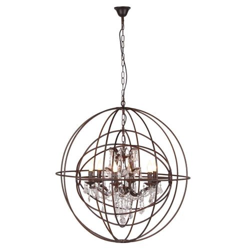 Chandelier - Cut Glass - 6 Arm - Double Sphere Design