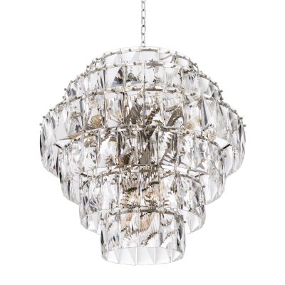 Chandelier – 26 Light – 6 Tiered Cut Clear Crystal – Chrome – Large
