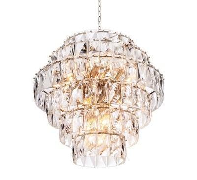 Chandelier - 26 Light - 6 Tiered Cut Clear Crystal - Chrome - Large