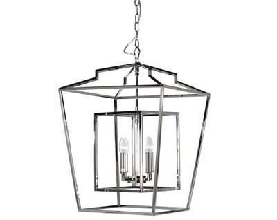 Chandelier - Chrome Finished - Trapezium Design - 4 Light