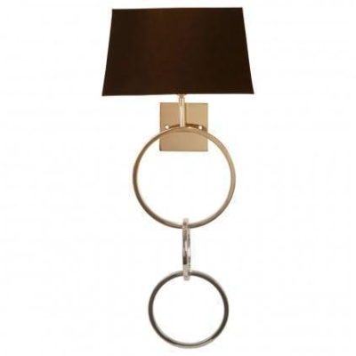 Wall Light – Chrome Double Ring Design – Black Shade