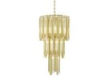 Chandelier - Glass & Brass - 3 Tiered - 7 Lights - Small