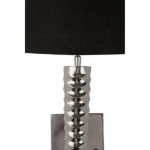 Twisted Chrome Long Wall Light - Black Shade  Black cotton shade Dimensions: H: 99cm x W: 27cm cm D: 27cm For all our Wall Light selection, including new ones added daily - CLICK HERE
