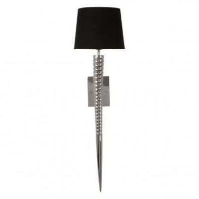 Twisted Chrome Long Wall Light - Black Shade  Black cotton shade Dimensions: H: 99cm x W: 27cm cm D: 27cm For all our Wall Light selection, including new ones added daily - CLICK HERE