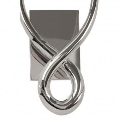 Wall Light – Twisted Highly Polished Chrome – White Shade