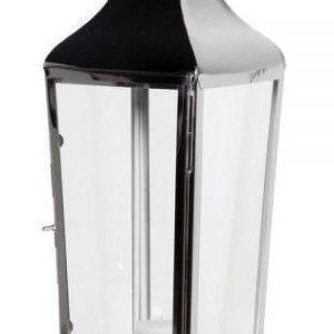 Hurricane Lantern - Floor Standing - Glass Sides - Chrome Finish - Medium