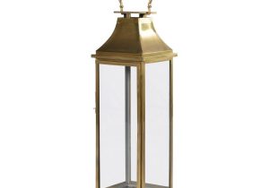 Hurricane Lantern - Large Antique Brass Floor Standing Hurricane Lantern