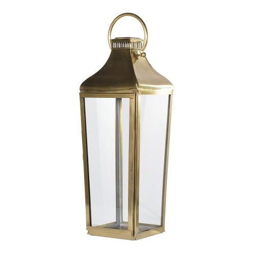 Medium Antique Brass Floor Standing Hurricane Lantern