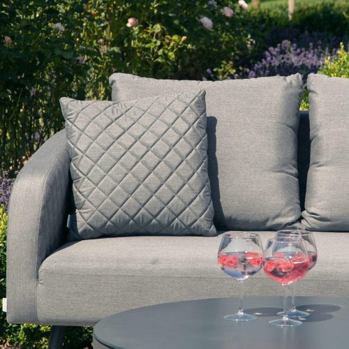 Scatter Cushion - Quilted Diamond Design - Outdoor All Weather - Grey