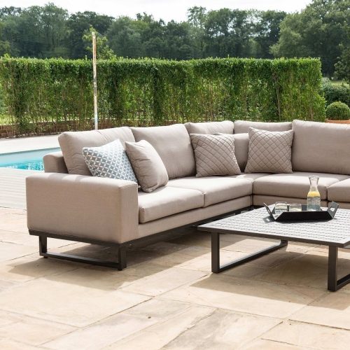 All Weather Garden Fabric Corner Sofa Group - Coffee Table - Small - TAUPE