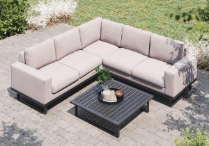 All Weather Garden Fabric Corner Sofa Group - Coffee Table - Small - TAUPE