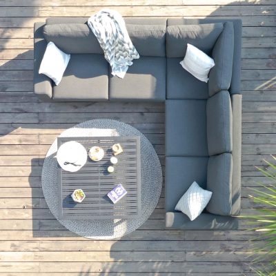 All Weather Garden Fabric Corner Sofa Group – Coffee Table – Small – GREY