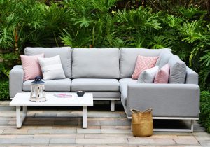 All Weather Garden Fabric Corner Sofa Group - Coffee Table - Small - Lead Chine