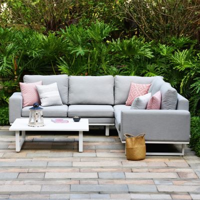 All Weather Garden Fabric Corner Sofa Group - Coffee Table - Small - Lead Chine