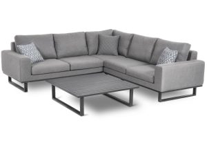 All Weather Garden Fabric Corner Sofa Group - Coffee Table - Small - GREY