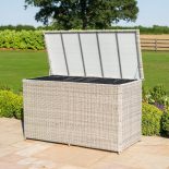 Garden Storage Box - Large Storage Box - Grey Poly Rattan