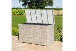 Garden Storage Box - Large Waterproof Lined - Grey Poly Rattan