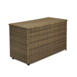 Garden Storage Box - Large Storage Box - Light Brown Poly Rattan