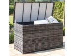 Garden Storage Box - Fully Lined - Mixed Grey Flat Weave