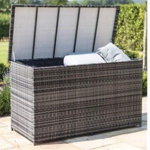 Garden Storage Box - Fully Lined - Mixed Grey Flat Weave