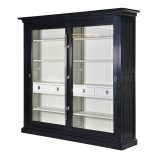 Wall Unit - Chrome Edged & 4 Drawers - Dorchester Black Range