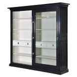 Wall Unit - Chrome Edged & 4 Drawers - Dorchester Black Range