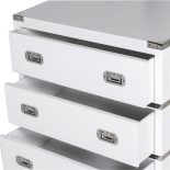 Chest Of Drawers - Chrome Edged & 3 Drawers - Dorchester White Range