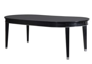 Dining Table - Extendable - Chrome Castor Feet - Dorchester Black Range