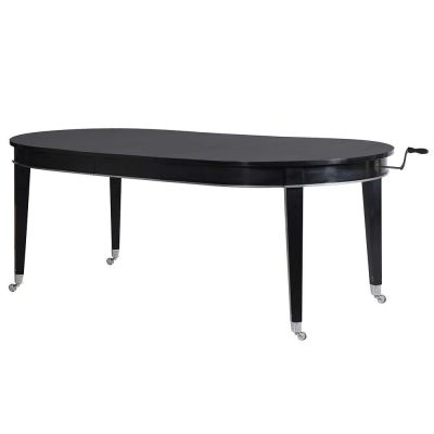 170cm Dining Table – Extendable – Chrome Castor Feet – Dorchester Black Range