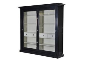 Wall Unit - Chrome Edged & 4 Drawers - Dorchester Black Range