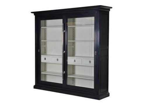 Wall Unit - Chrome Edged & 4 Drawers - Dorchester Black Range