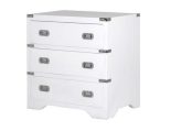 Chest Of Drawers - Chrome Edged & 3 Drawer Bedside - Dorchester White Range