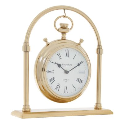 Mantel Clock – ‘Hampstead Clock Co’ – Polished Brass – Large